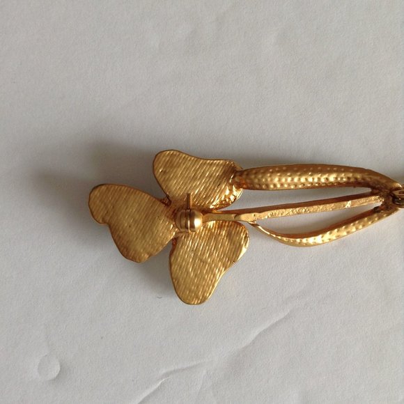 Vintage Enamel Green Flower Floral Pin Brooch Retro Costume Jewelry Retro Y2K - Picture 4 of 6